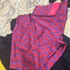 Perez Red and Purple Patterned Leggings